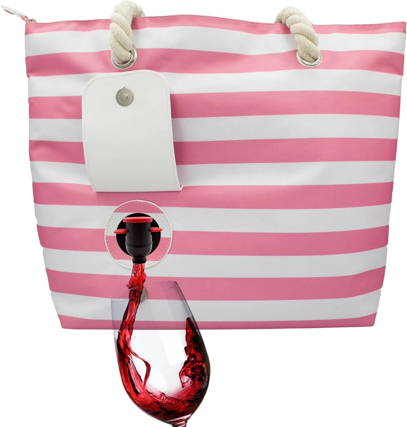 Sneaky Booze Wine Purse Tote Bag Cooler With Hidden Spout Alcohol Dispenser Insulated Flask Holds 2 Bottles Easy Pouring Durable Stylish Portable Carrier Design For Traveling Picnics Parties Beach
