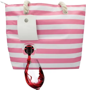 Sneaky Booze Wine Purse Tote Bag Cooler With Hidden Spout Alcohol Dispenser Insulated Flask Holds 2 Bottles Easy Pouring Durable Stylish Portable Carrier Design For Traveling Picnics Parties Beach