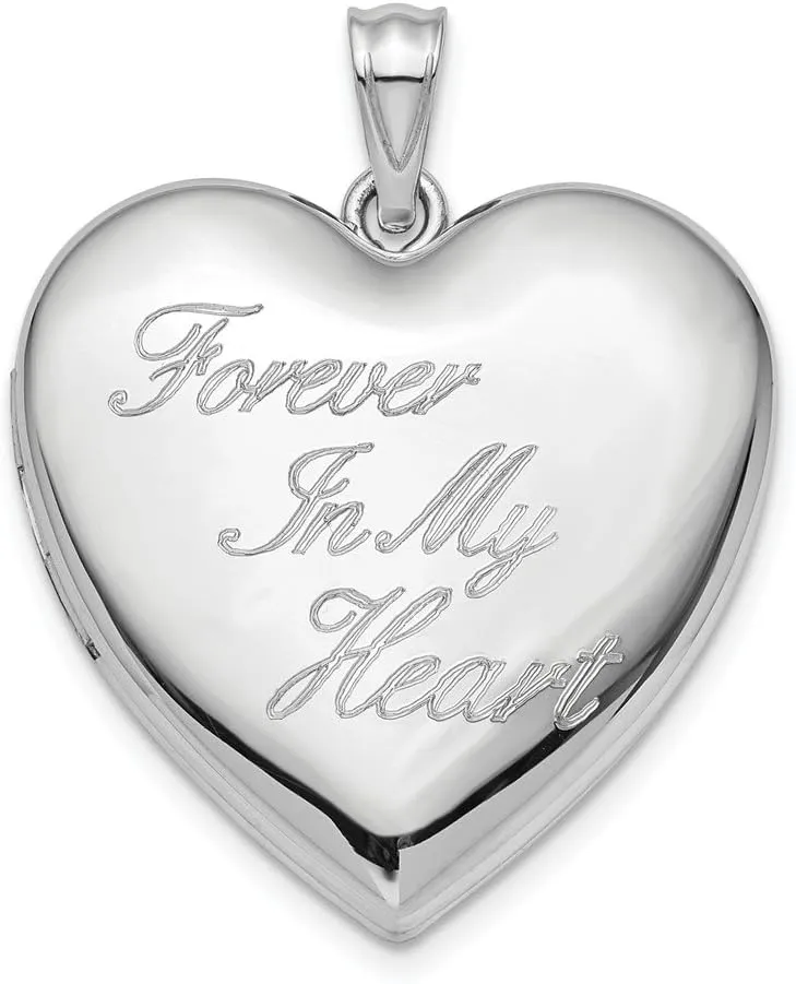 Solid 925 Sterling Silver 24mm Forever in My Heart Ash Holder Heart Lo - 32mm x 24mm