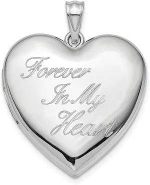 Solid 925 Sterling Silver 24mm Forever in My Heart Ash Holder Heart Lo - 32mm x 24mm