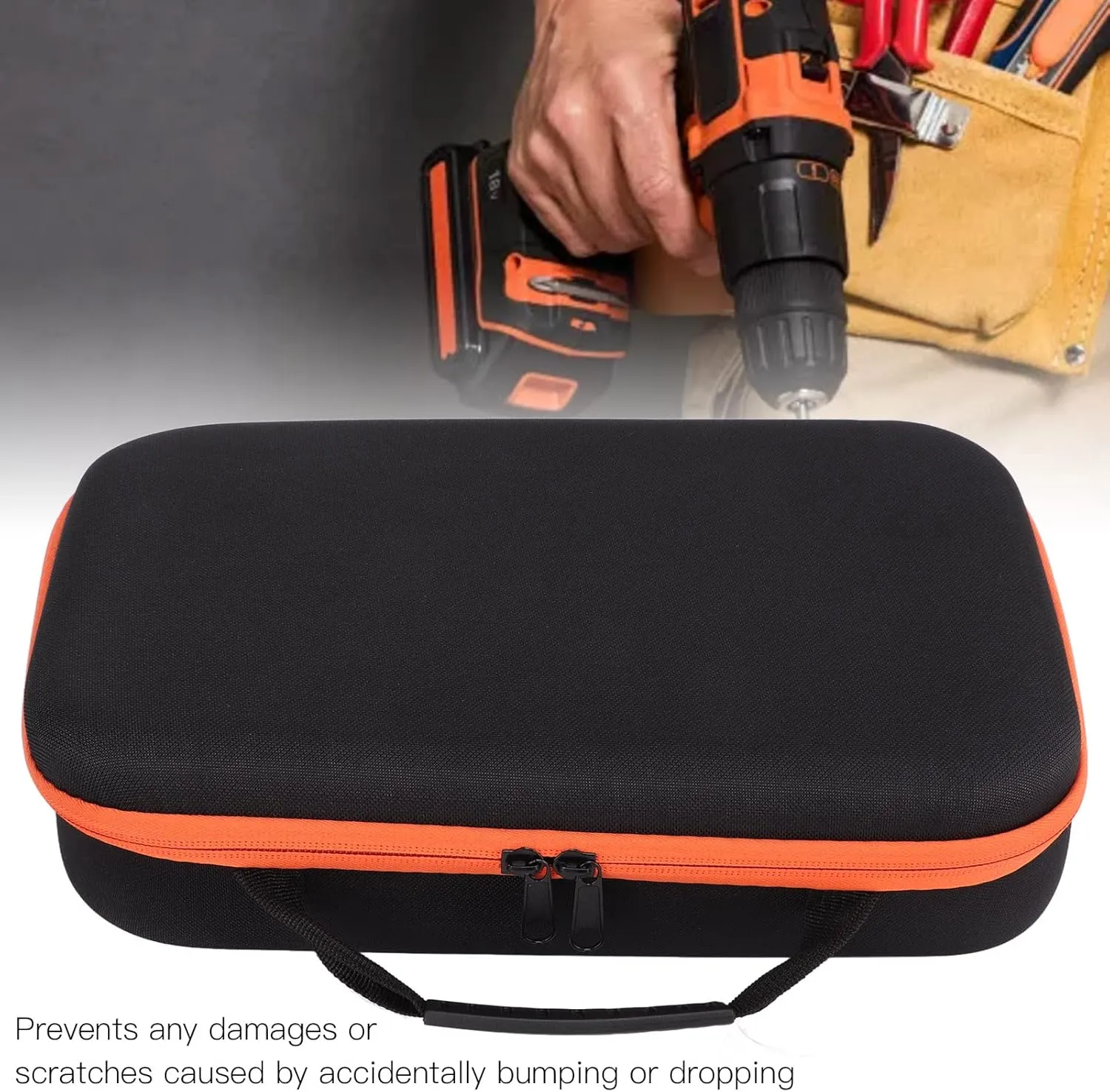Sonew Tool Storage Bag,Tool Pouch Bag, Wide Mouth Tool Bag, Oxford Fabric Accessory Storage Case, for Electric Grinder Drill