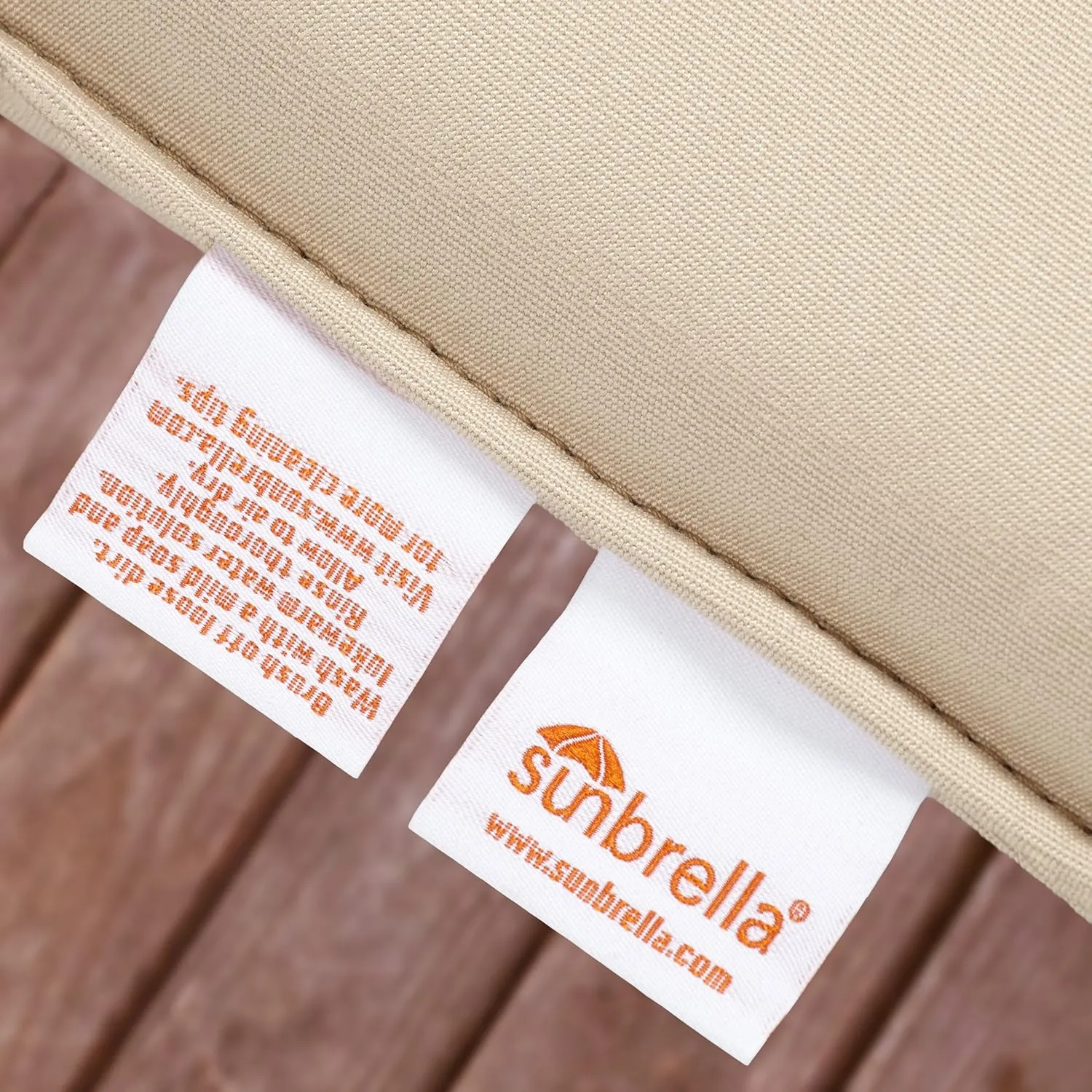 Sorra Home Sunbrella Indoor/Outdoor Cushion Corded Chair Pad Set, 19 in x 19 in x 2 in, Canvas Henna