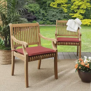 Sorra Home Sunbrella Indoor/Outdoor Cushion Corded Chair Pad Set, 19 in x 19 in x 2 in, Canvas Henna