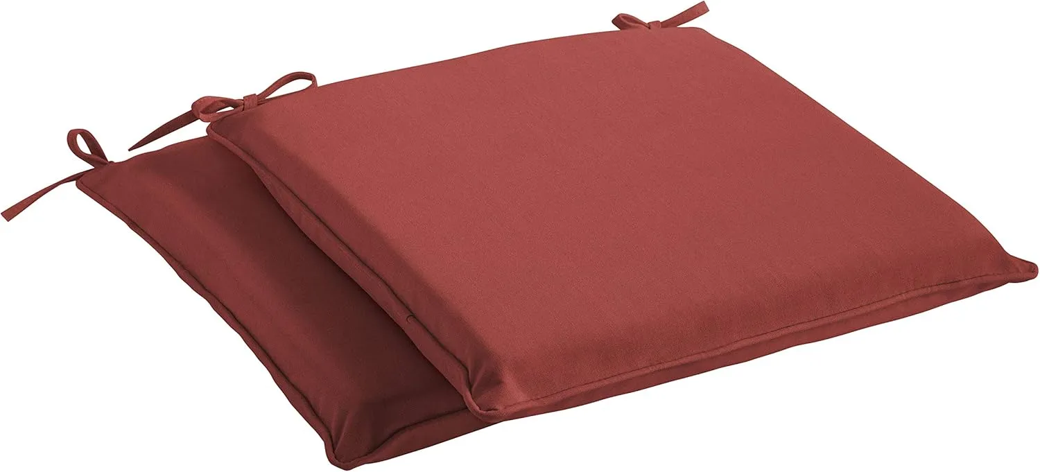 Sorra Home Sunbrella Indoor/Outdoor Cushion Corded Chair Pad Set, 19 in x 19 in x 2 in, Canvas Henna