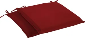 Sorra Home Sunbrella Indoor/Outdoor Cushion Corded Chair Pad Set, 19 in x 19 in x 2 in, Canvas Jockey Red