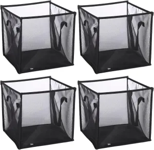 SOUJOY 4 Pack Popup Laundry Hamper, Collapsible Mesh Laundry Baskets with Handles, Foldable Clothes Hamper, Easy to Open, Portable for Laundry Storage, Kids Toy, College Dorm or Travel