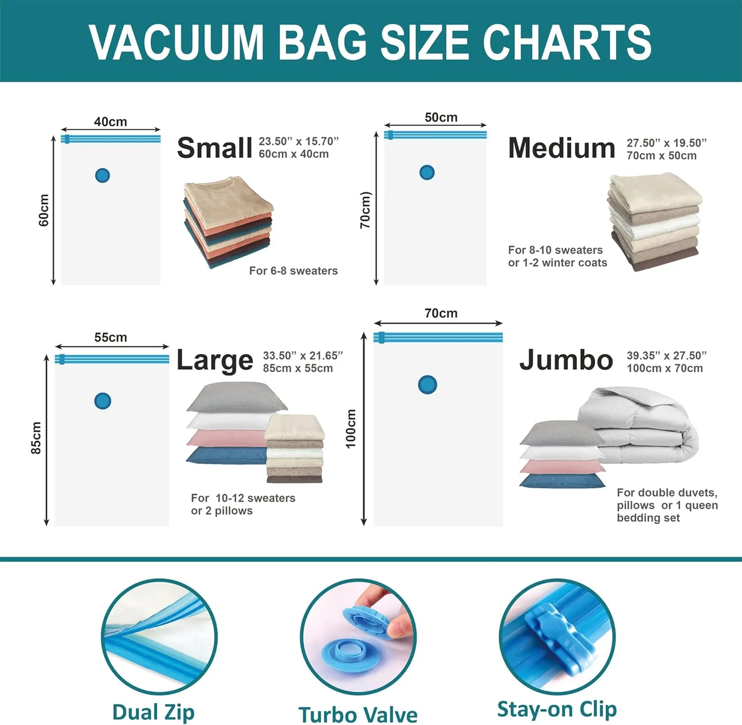 Space Saver Vacuum Storage Bags, 8 Large Vacuum Sealer Bags with Pump, Storage Vacuum Sealed Bags for Clothing, Comforters, Blanket Storage, Bedding