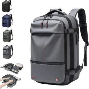 Space Vac Backpack, Spacevac Vacuum Compression Backpack,Expandable Waterproof Multifunctional Travel Password TSA Lock Bag (Grey)
