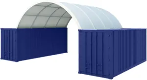 Spacious and Durable Container Canopy Shelter for Multi-Purpose Use, 20'x40', Heavy-Duty PE Fabric, White