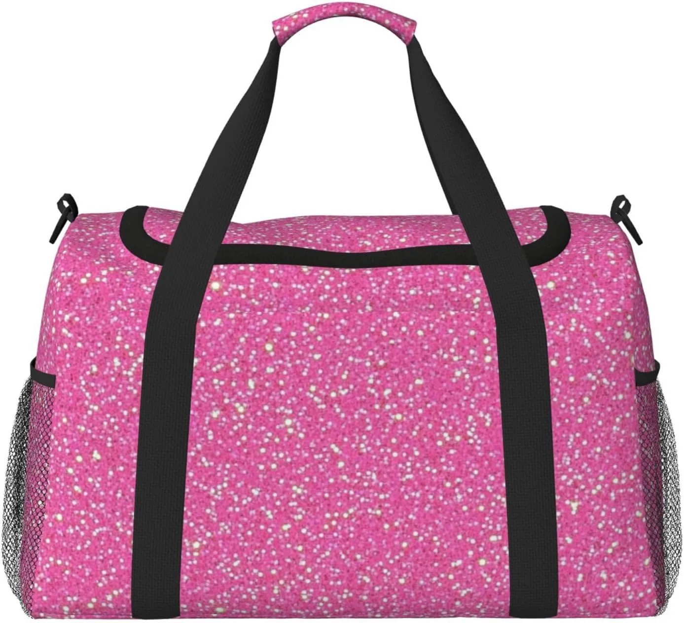 Sparkly Pink Glitter Travel Duffel Bag Tote Bag Sports Gym Bag For Women And Men