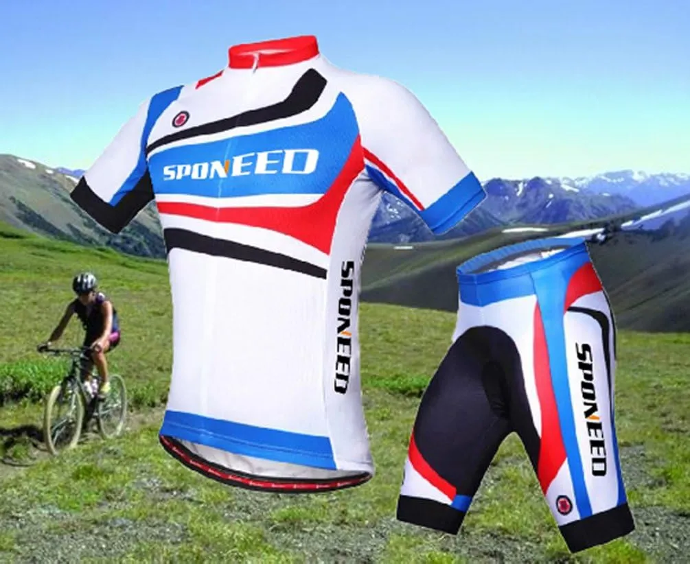 sponeed Cycling Jersey Short Sleeve Suits Men Bike Clothing Road Bicycle Shorts Padded Outfits