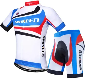 sponeed Cycling Jersey Short Sleeve Suits Men Bike Clothing Road Bicycle Shorts Padded Outfits