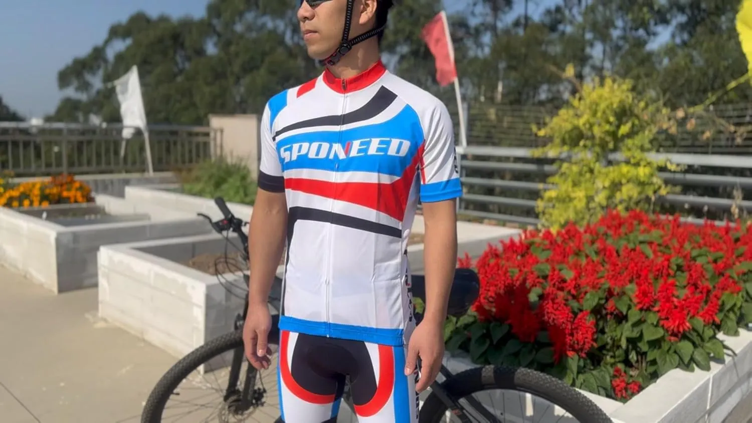 sponeed Cycling Jersey Short Sleeve Suits Men Bike Clothing Road Bicycle Shorts Padded Outfits