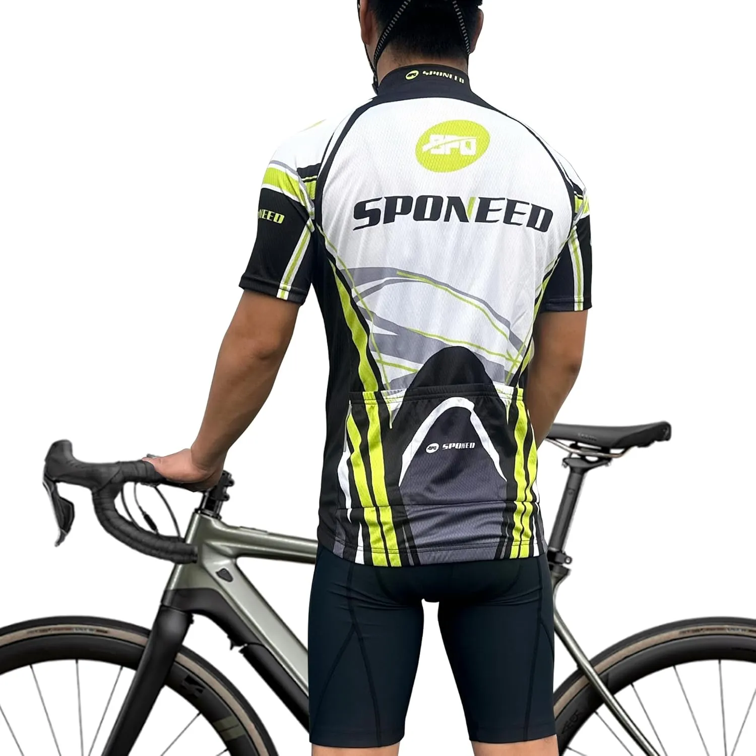 sponeed Men's Cycling Jerseys Tops Biking Shirts Short Sleeve Bike Clothing Full Zipper Bicycle Jacket with Pockets