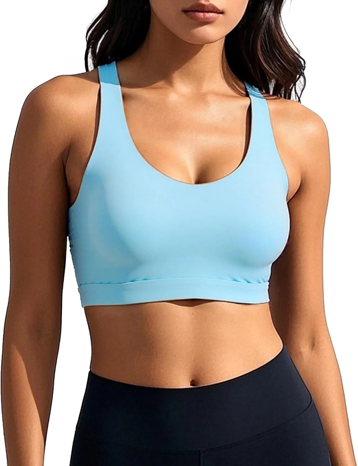 Sports Bras for Women, High Impact Sports Bra - Racerback Running Bra Padded Yoga Bra, Workout Crop Tank Tops Longline