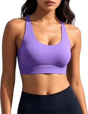 Sports Bras for Women, High Impact Sports Bra - Racerback Running Bra Padded Yoga Bra, Workout Crop Tank Tops Longline