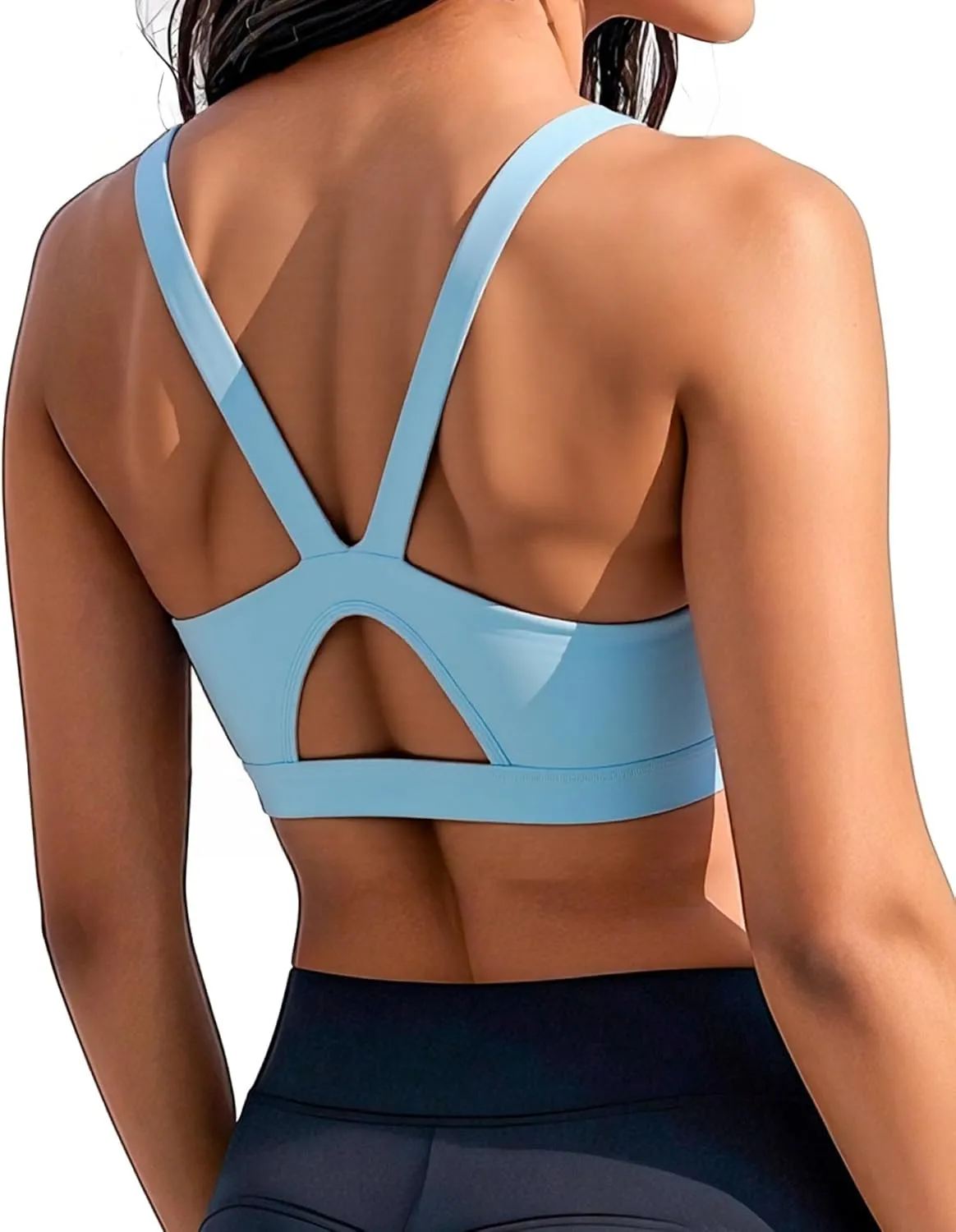 Sports Bras for Women, High Impact Sports Bra - Racerback Running Bra Padded Yoga Bra, Workout Crop Tank Tops Longline