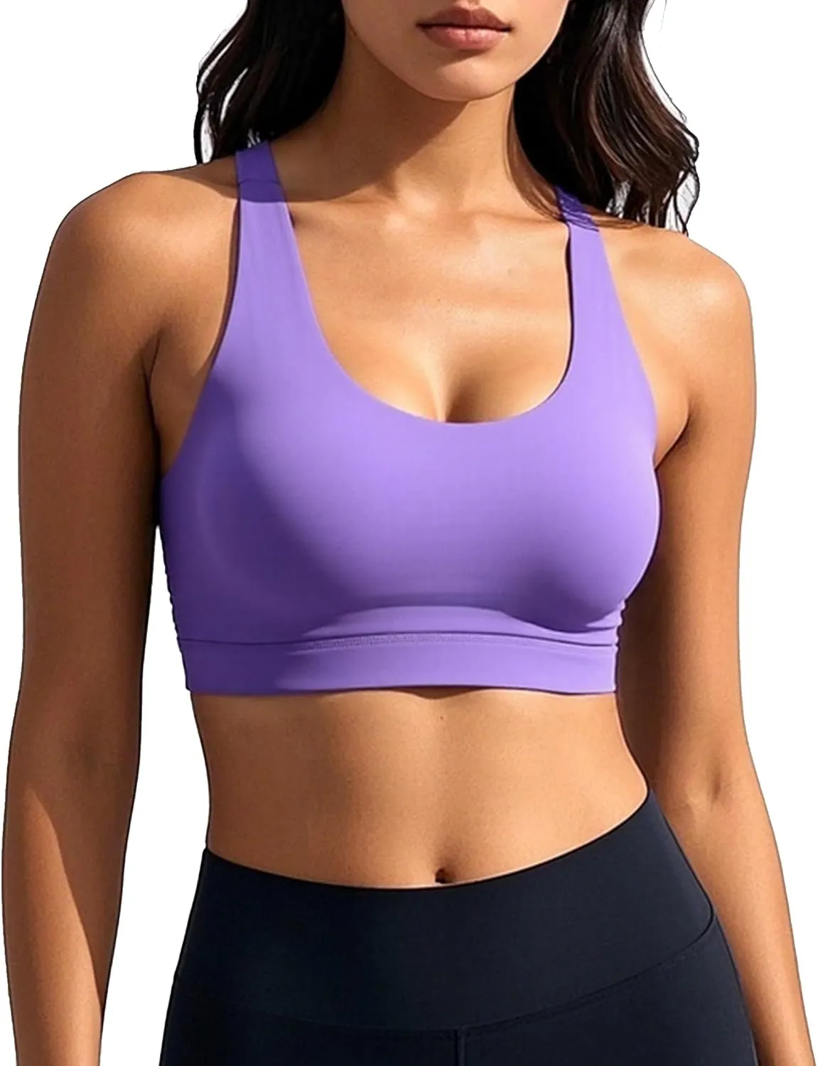 Sports Bras for Women, High Impact Sports Bra - Racerback Running Bra Padded Yoga Bra, Workout Crop Tank Tops Longline