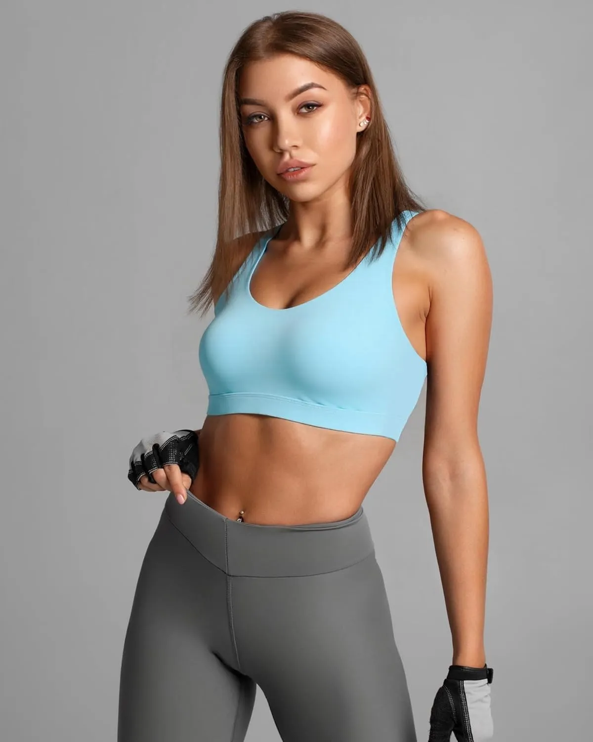 Sports Bras for Women, High Impact Sports Bra - Racerback Running Bra Padded Yoga Bra, Workout Crop Tank Tops Longline