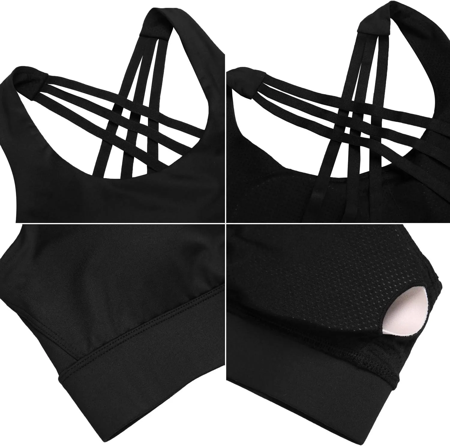 Sports Bras for Women High Impact Sports Bra - Removable Padded Yoga Racerback Bra Workout Crop Tops