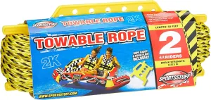 SportsStuff 4K Towable Rope with Rope Caddy, 1-4 Rider Towable Tube Compatible