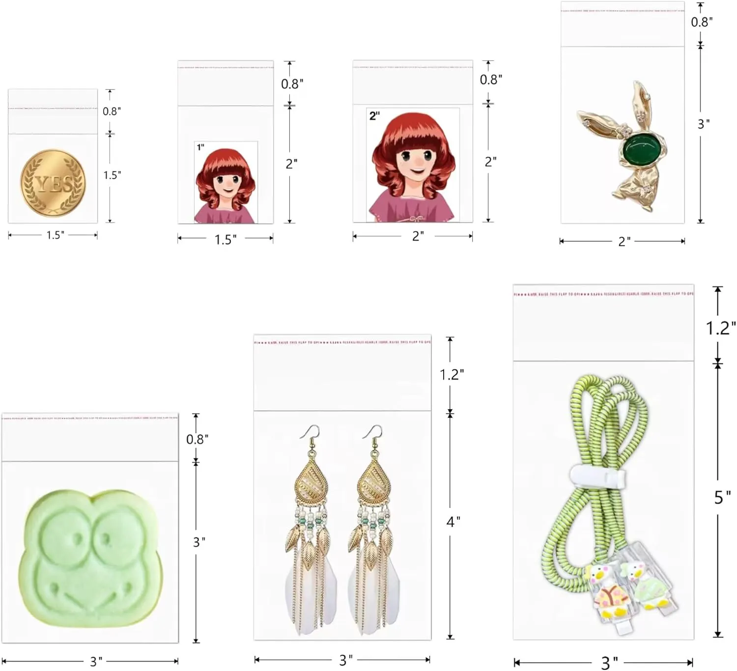 Square Self Sealing Cellophane Bags 4x4'' 500pcs Clear Adhesive Cello Baggies 2mil Plastic OPP Poly Bags for Cookie Bakery Candy Soap Cards Snacks Food Gift Favor