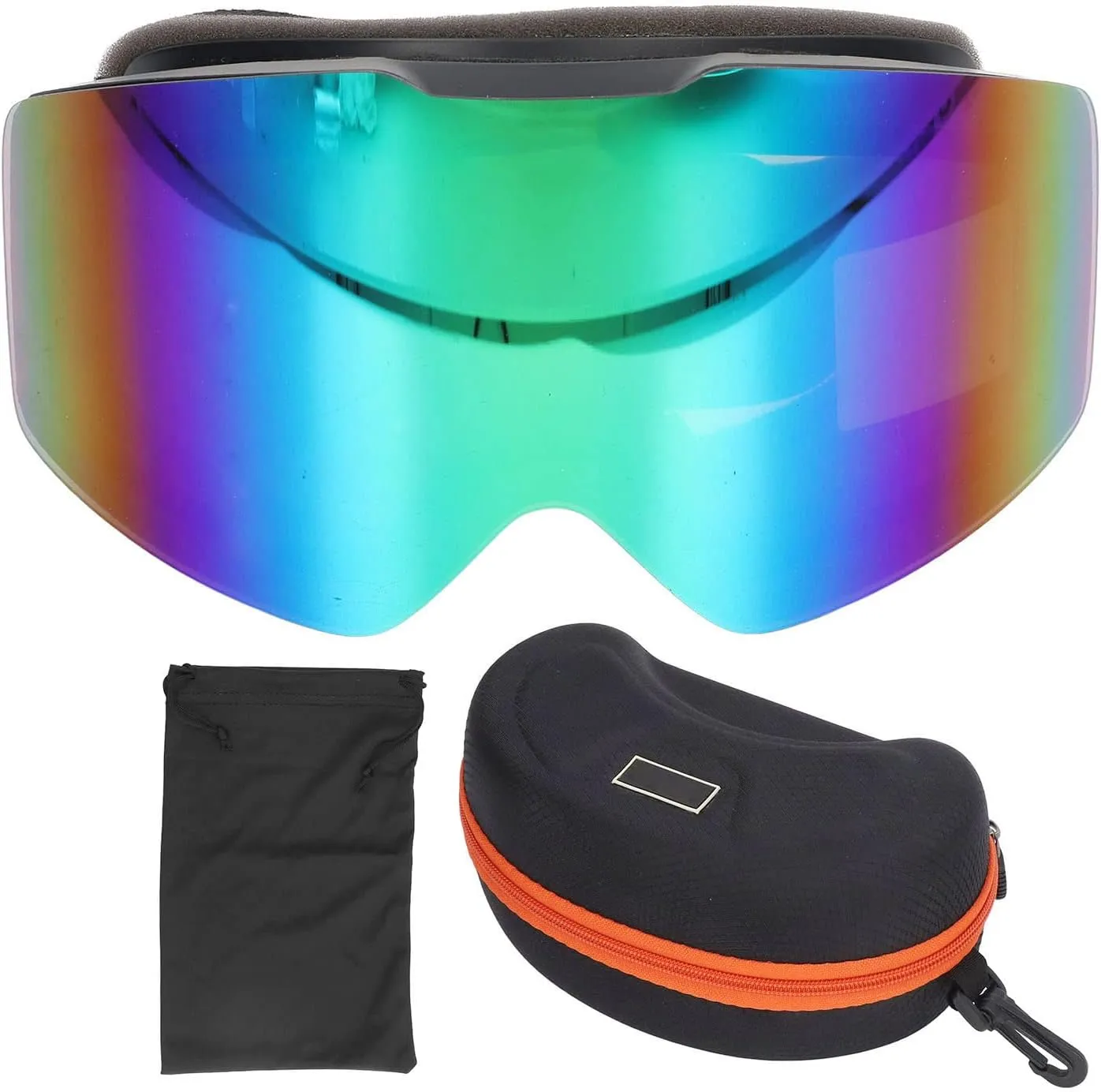 Srliya Ski Goggles Double Layer Anti Fog UV Proof Wide Viewing Impact Resistant Snowboard Goggles