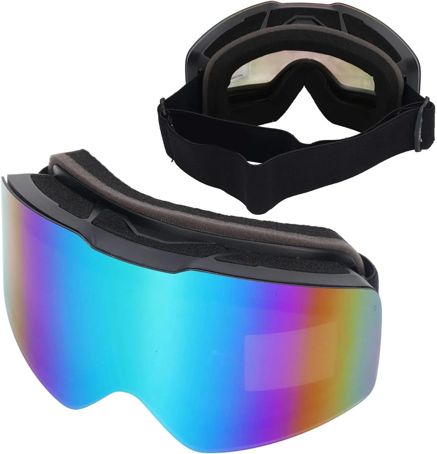 Srliya Ski Goggles Double Layer Anti Fog UV Proof Wide Viewing Impact Resistant Snowboard Goggles
