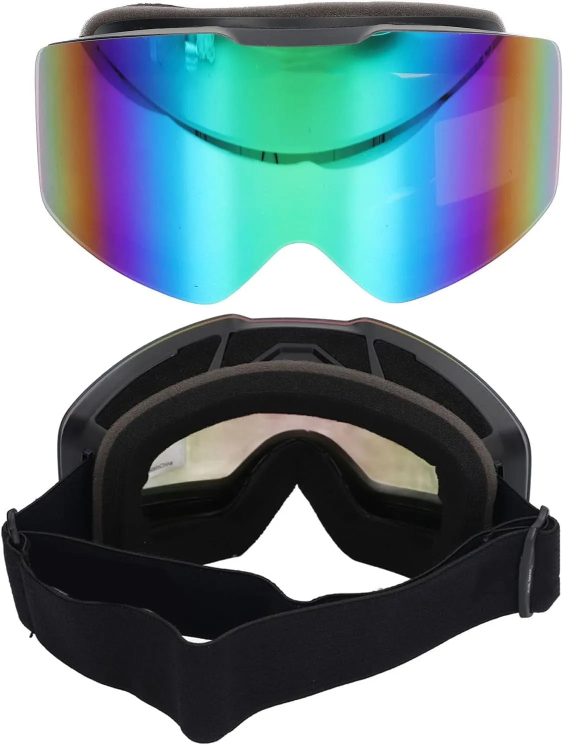 Srliya Ski Goggles Double Layer Anti Fog UV Proof Wide Viewing Impact Resistant Snowboard Goggles