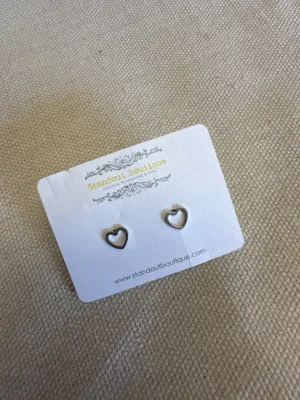 Standout Boutique Heart Sterling Silver Studs