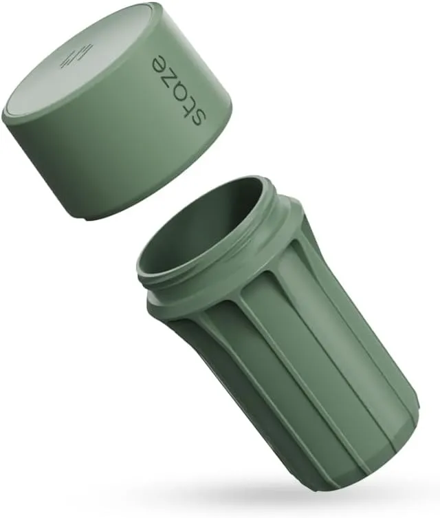 Staze Preserve Vacuum Sealed Storage Jars (148ml) | Patented Smell Proof Containers | Herb Storage & Food Storage Container with UltraViolet Protection -(MARSH)