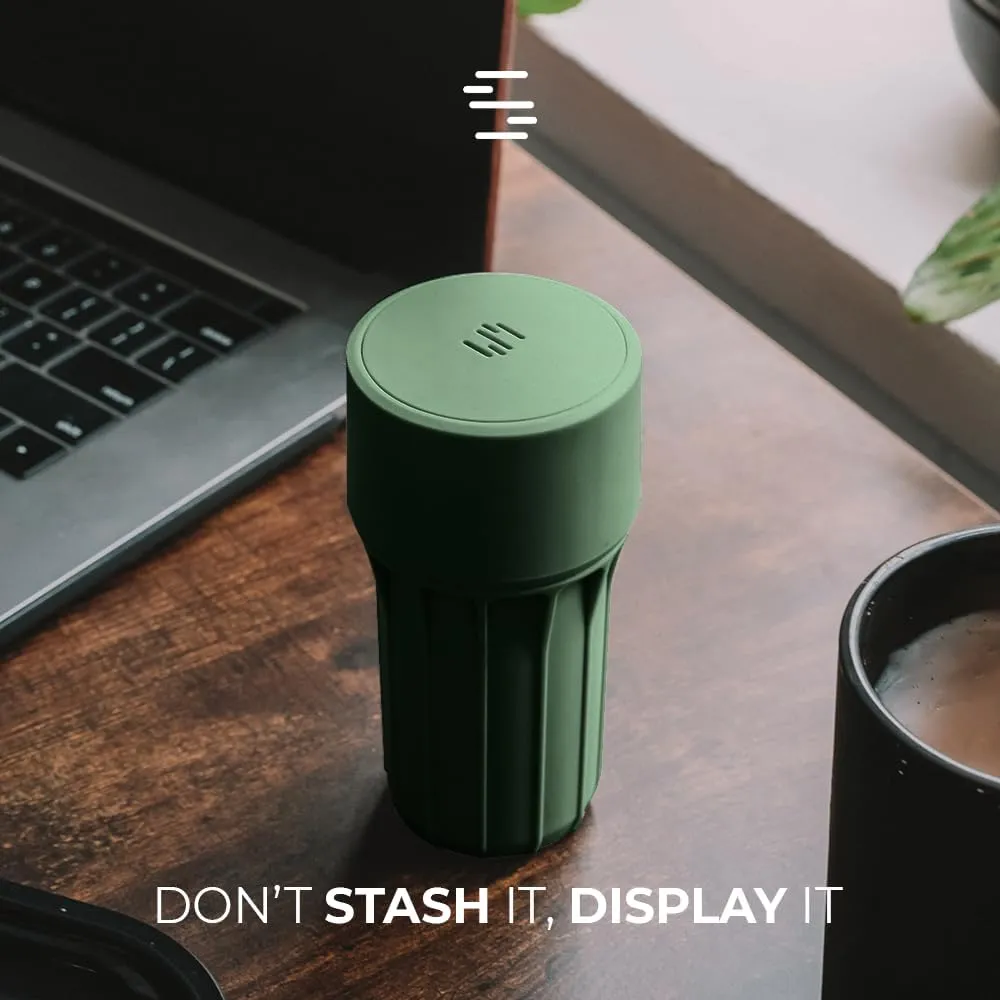 Staze Preserve Vacuum Sealed Storage Jars (148ml) | Patented Smell Proof Containers | Herb Storage & Food Storage Container with UltraViolet Protection -(MARSH)