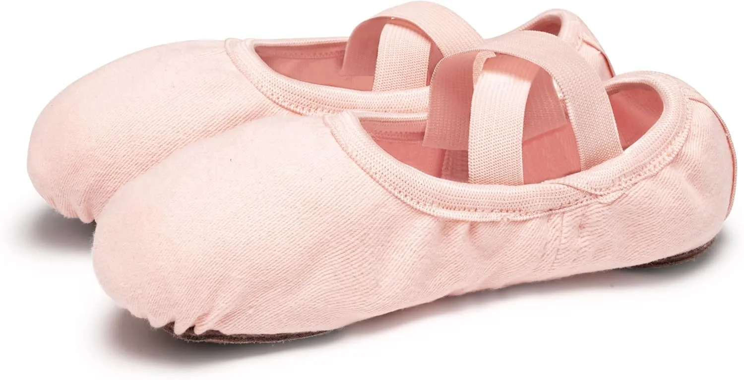 Stelle Ballet Shoes Toddler Slippers Highly Elastic Canvas Girls Ballerina Dance Shoes for Toddler/Little Kid/Big Kid/Women