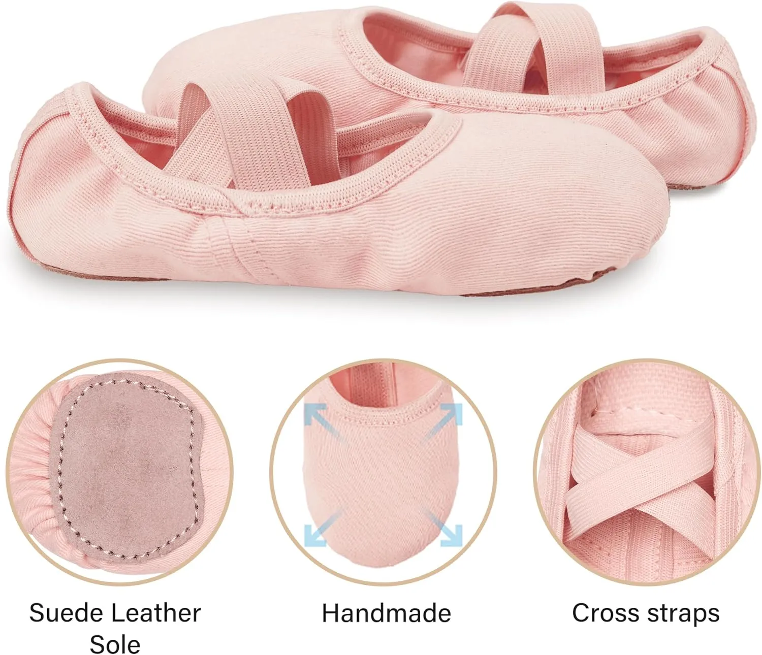 Stelle Ballet Shoes Toddler Slippers Highly Elastic Canvas Girls Ballerina Dance Shoes for Toddler/Little Kid/Big Kid/Women