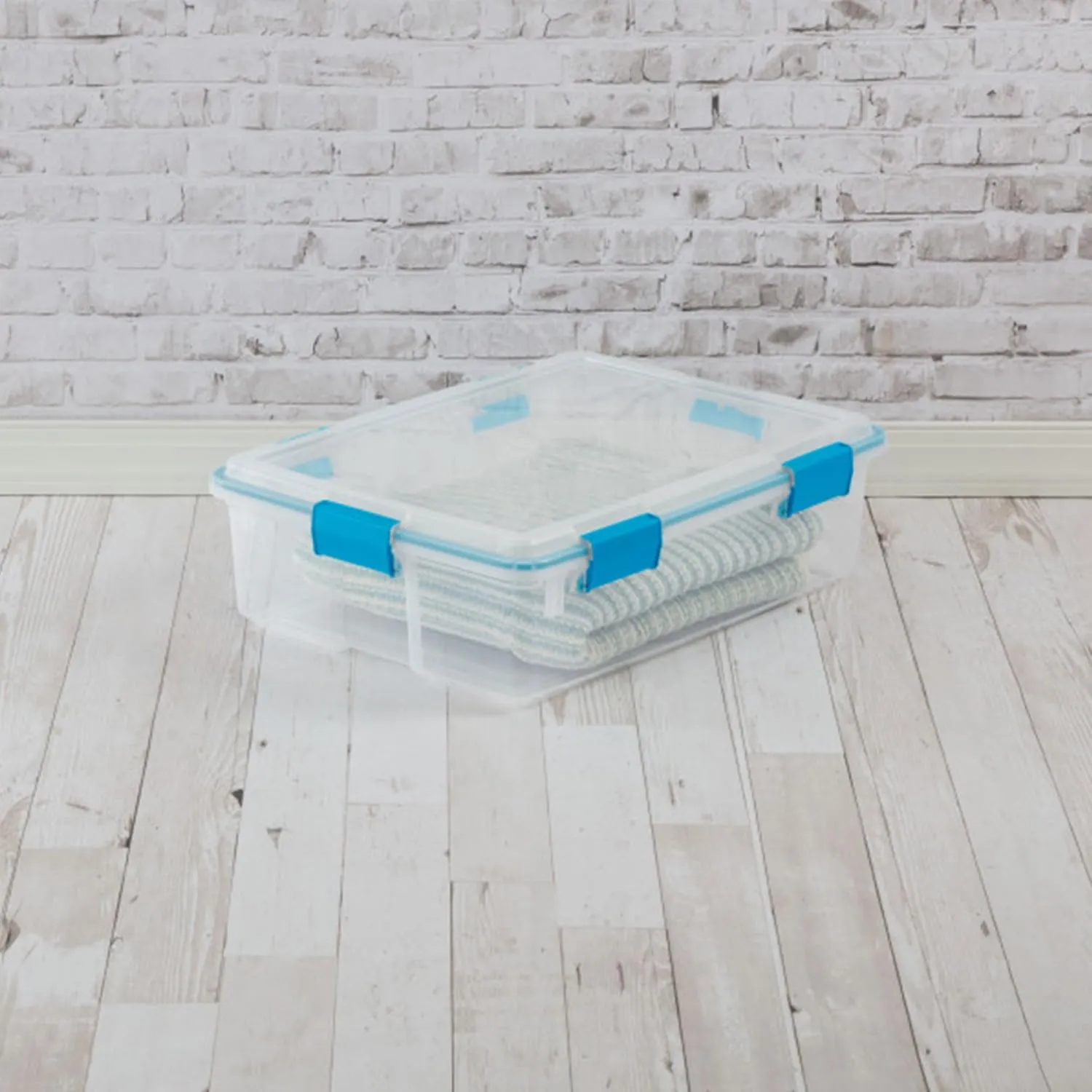 Sterilite 4-Pack Gasket Box, Weather-Resistant Storage Bins with Latching Lids, 37 Quart - Heavy-Duty Organizing Containers for Closet, Bathroom, and Office