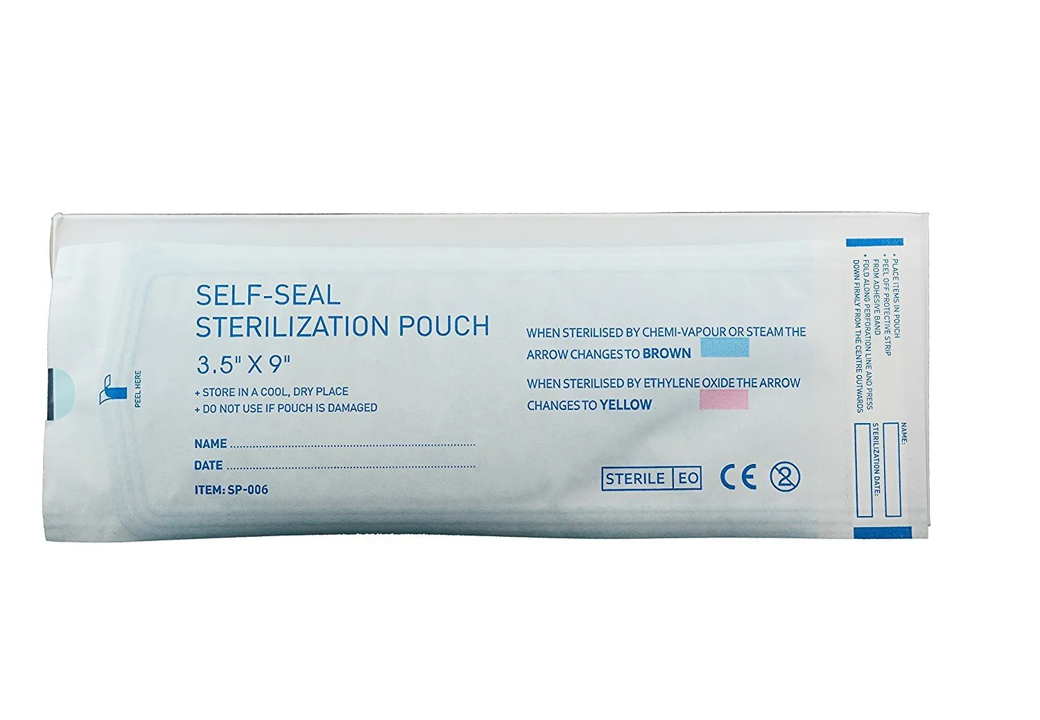 Sterilization Pouches 3.5”x9” Self-Sealing Autoclave Bags with Indicators for Professional Surgical Instrument Cleaning by P&P Medical Surgical (400)