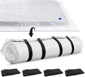 Storage Master Vacuum Storage Bag for Queen Full Size Mattress - Ideal for Memory Foam and Latex Up to 14 Inches - Designed for Easy Moving, Shipping and Storing with Straps (QUEEN/FULL)