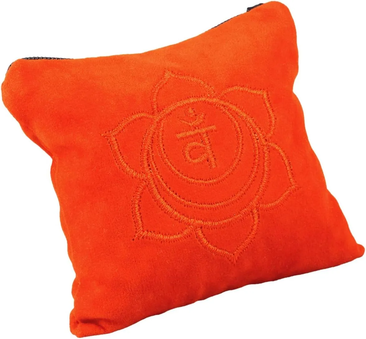 SUNYIK Natural Carnelian Tumbled Chip Stone, Sacral Chakra Crystal Pillow for Healing Reiki, Sphere Sculpture Figurine Point Display Stand