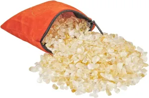 SUNYIK Natural Citrine Tumbled Chip Stone, Sacral Chakra Crystal Pillow for Healing Reiki, Sphere Sculpture Figurine Point Display Stand, Sacral Chakra
