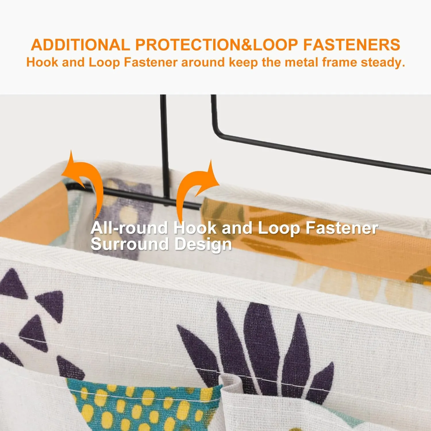 Surblue Bedside Caddy Bedside Storage Bag Hanging Organizer for Bunk, Hospital Beds, Dorm Rooms Bed Rails Camp 4 Pockets and 2 Hooks (Pineapple)