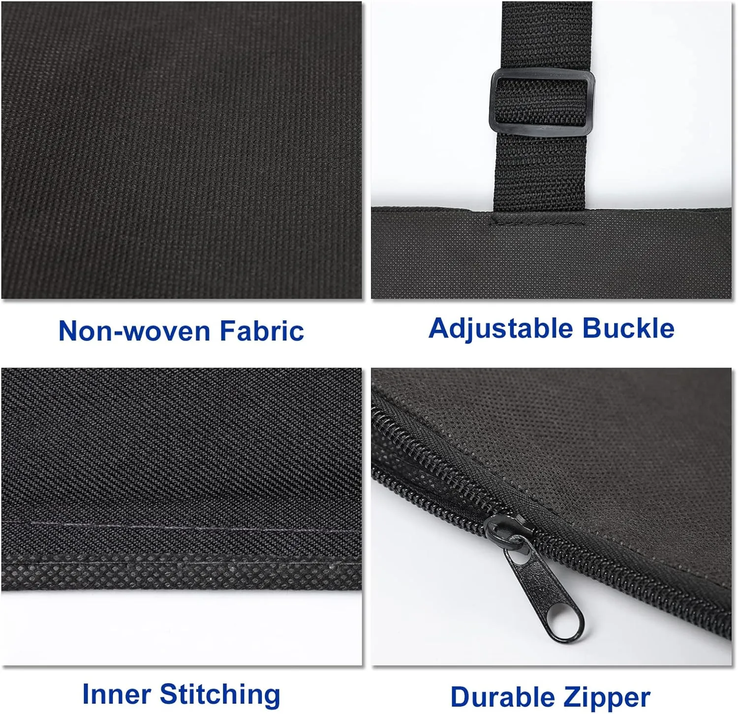 Surblue Blower Leaf Bag, 20.9 x 20.9 inches fits Ultra Blower Rake and Vacuum Leaf Blowers for Garden Lawn, Replacement Collection Dump Bag with Zipper and Shoulder Strap (45L, Black)