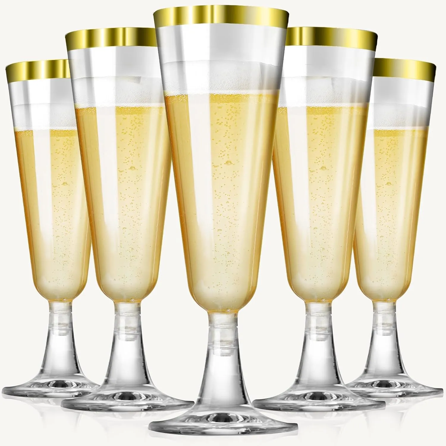 SUREHOME Gold Champagne Flutes Plastic Champagne Glasses Disposable 40 Pack Gold Rim Unbreakable & Crystal Stemware Wedding Toasting Wine Mimosa Glasses Cups Bulk for Birthday Party Supplies 2025