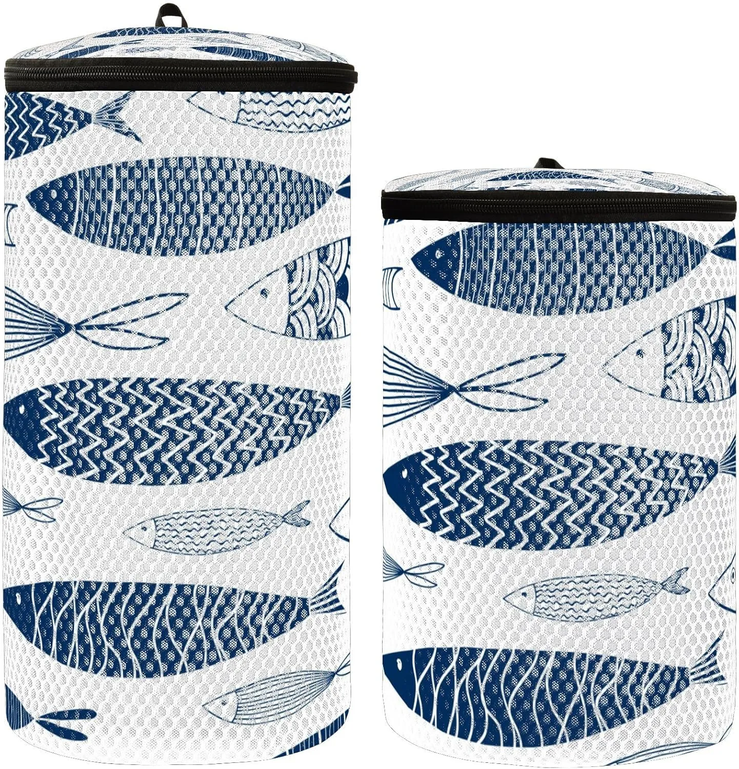 susiyo 2 Pcs Shoes Washing Bags Ornamental Fish Blue Mesh Shoe Laundry Bag - 1 Small and 1 Medium
