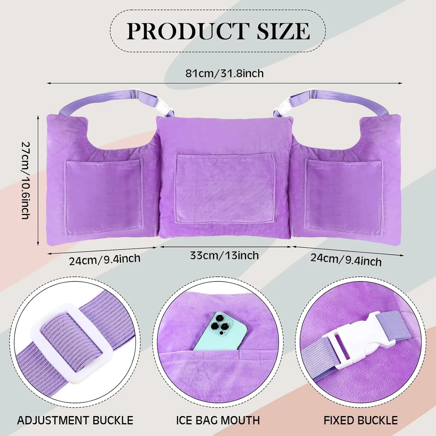 Suzile Mastectomy Pillow Post Surgery, Breast Pillow for After Breast Cancer Mastectomy Necessities, Surgery Recovery Gifts for Women(Lavender)