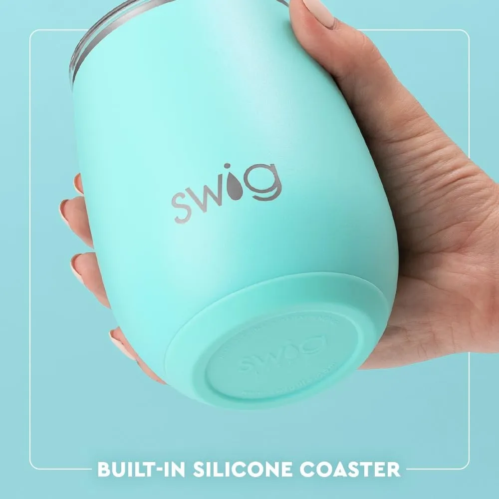 Swig Life 14oz Stemless Wine Cup, Insulated Wine Tumbler with Lid, Stainless Steel Travel Tumbler (Dreamsicle)