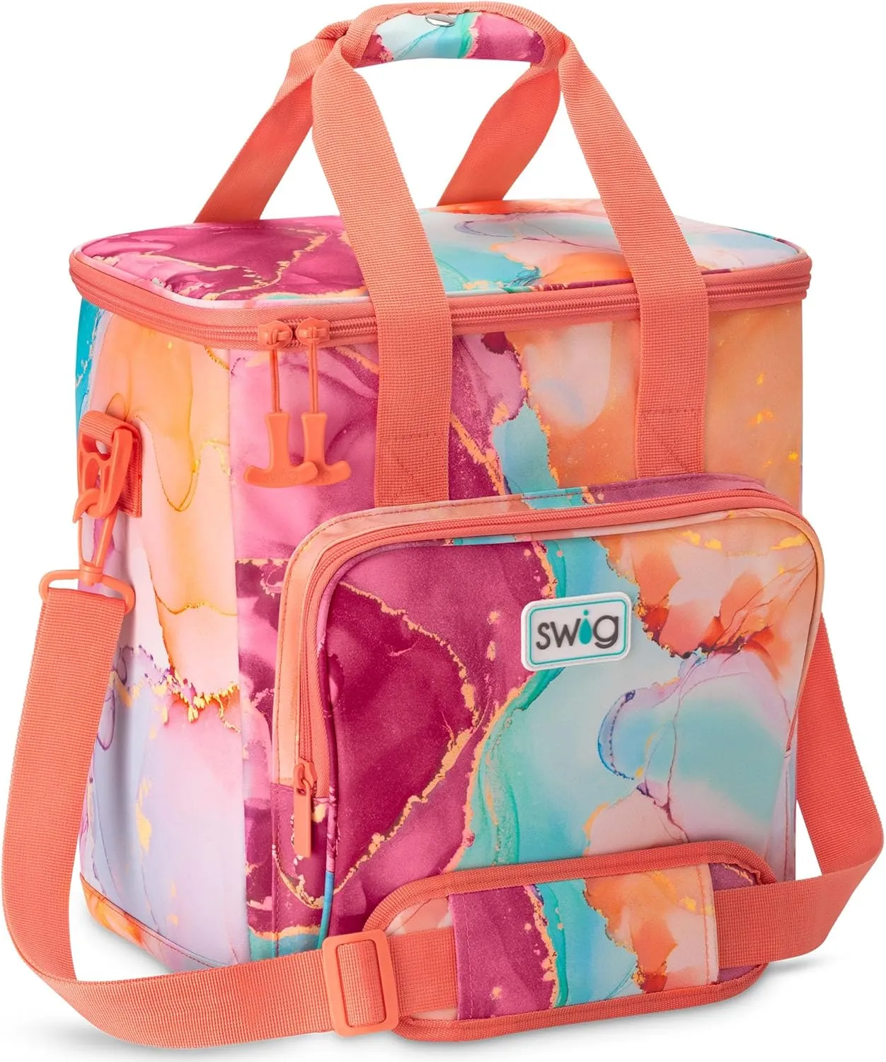 Swig Life Triple Insulated Cooler Bag with Zipper, Large Travel Cooler Bag Holds 16-24 Cans, or 6 Wine Bottles, Insulated