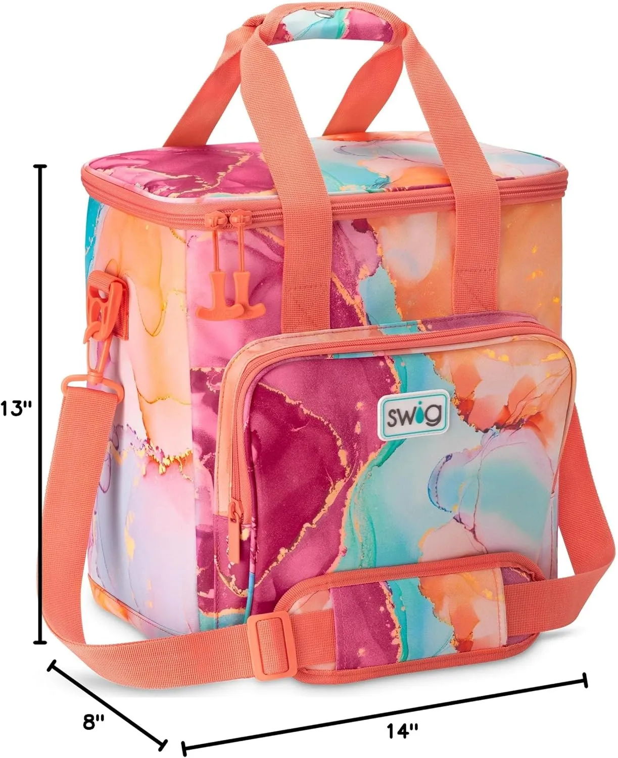 Swig Life Triple Insulated Cooler Bag with Zipper, Large Travel Cooler Bag Holds 16-24 Cans, or 6 Wine Bottles, Insulated