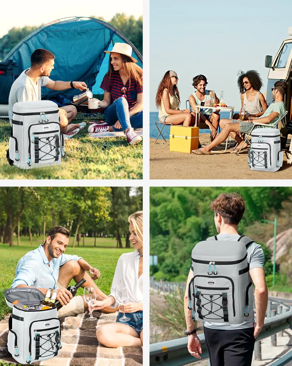 Tactical Cooler Backpack - 30 Can Insulated Waterproof EVA Ice Bag, Leakproof Lightweight Portable Cooler for Camping, Beach, Travel, Picnic, Hiking