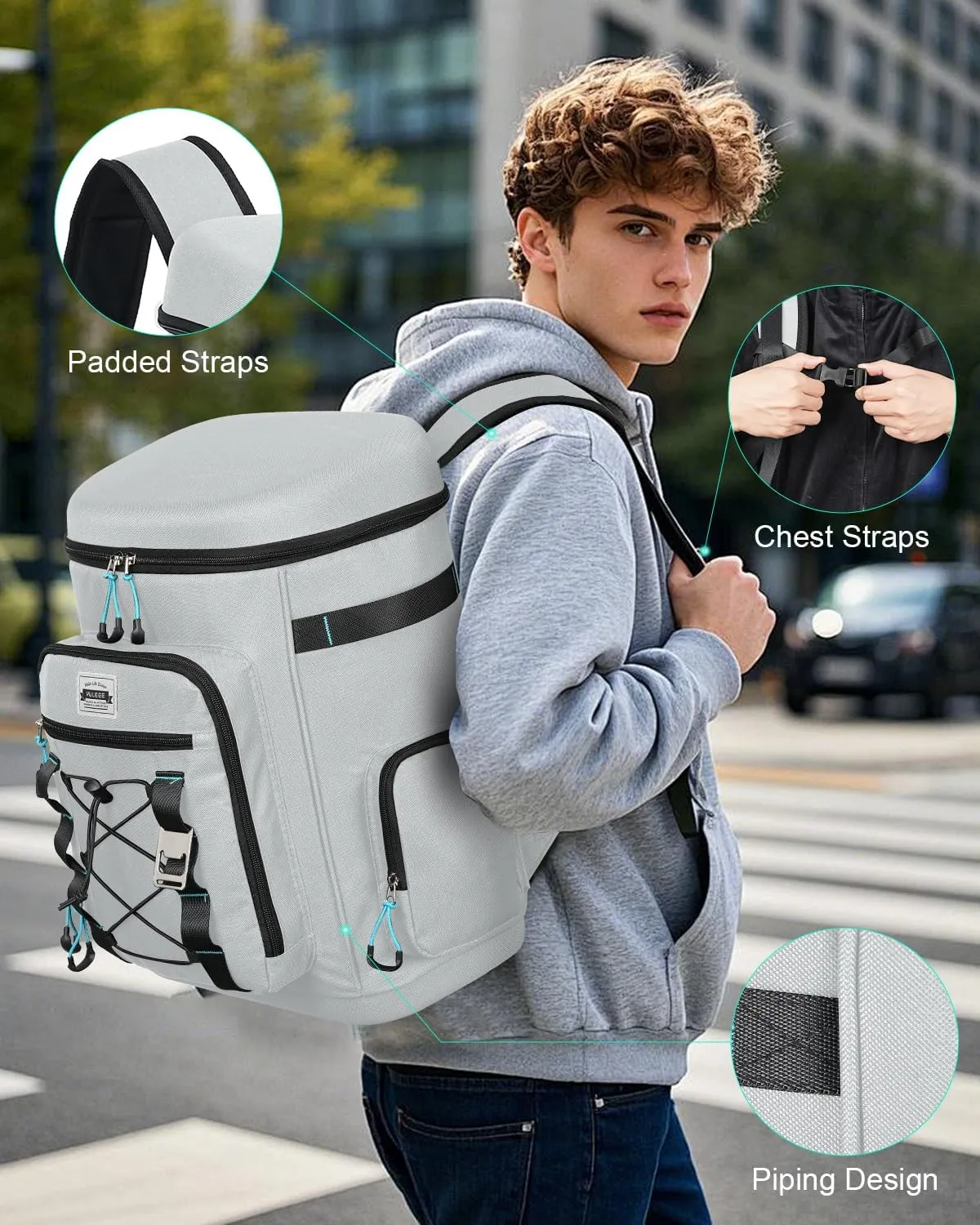 Tactical Cooler Backpack - 30 Can Insulated Waterproof EVA Ice Bag, Leakproof Lightweight Portable Cooler for Camping, Beach, Travel, Picnic, Hiking