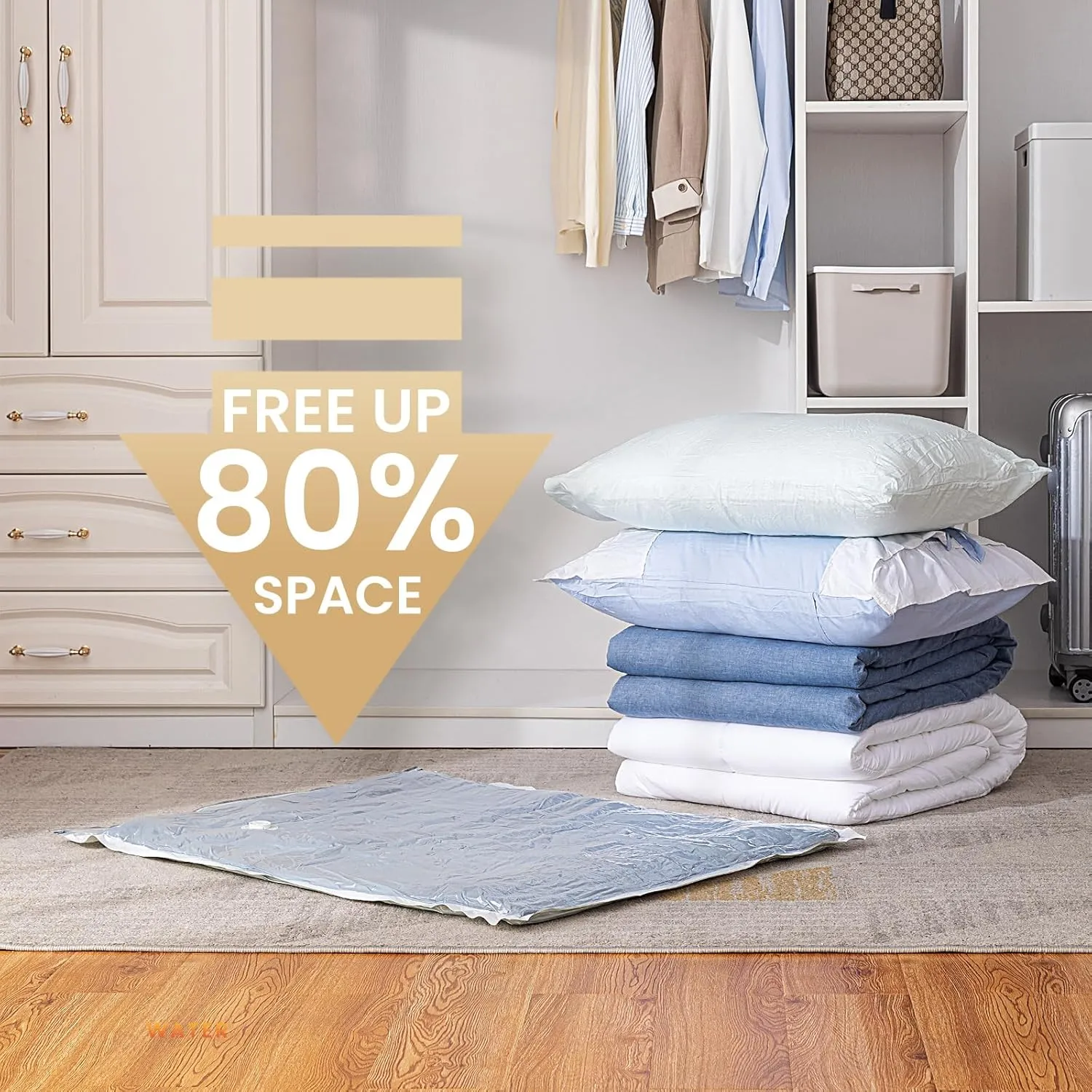 TAILI 6 Pack Vacuum Storage Bags, Jumbo Vacuum Seal Bags for Clothing (40x31 Inch), Large Space Saver for Clothes, Pillows, Bedding, Sweater, Closet Organization